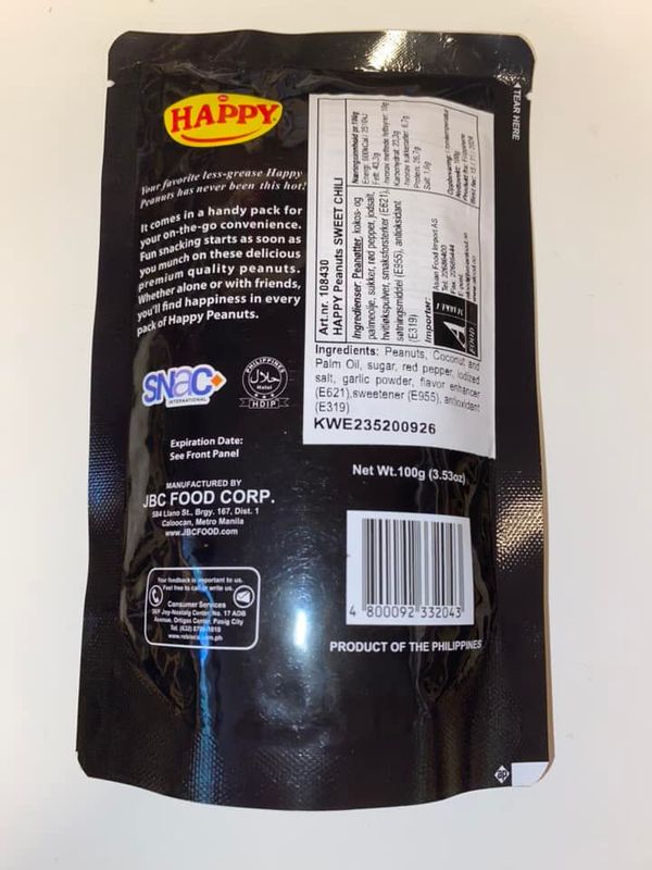 HAPPY Peanuts sweet chilli 100g